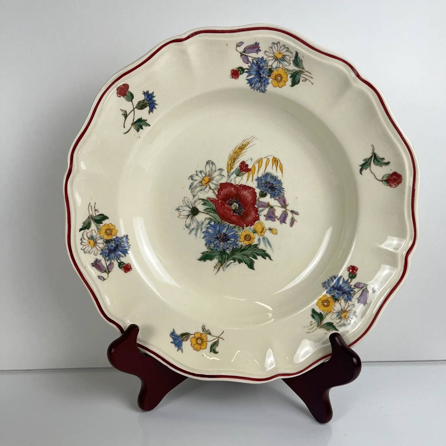 Set of 6 deep plates "Agreste" Sarreguemines, 20th century