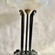 lampe Art Déco fer forgé style Edgar Brandt coupe opalescente Ezan