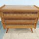 compass leg commode, wicker, vintage