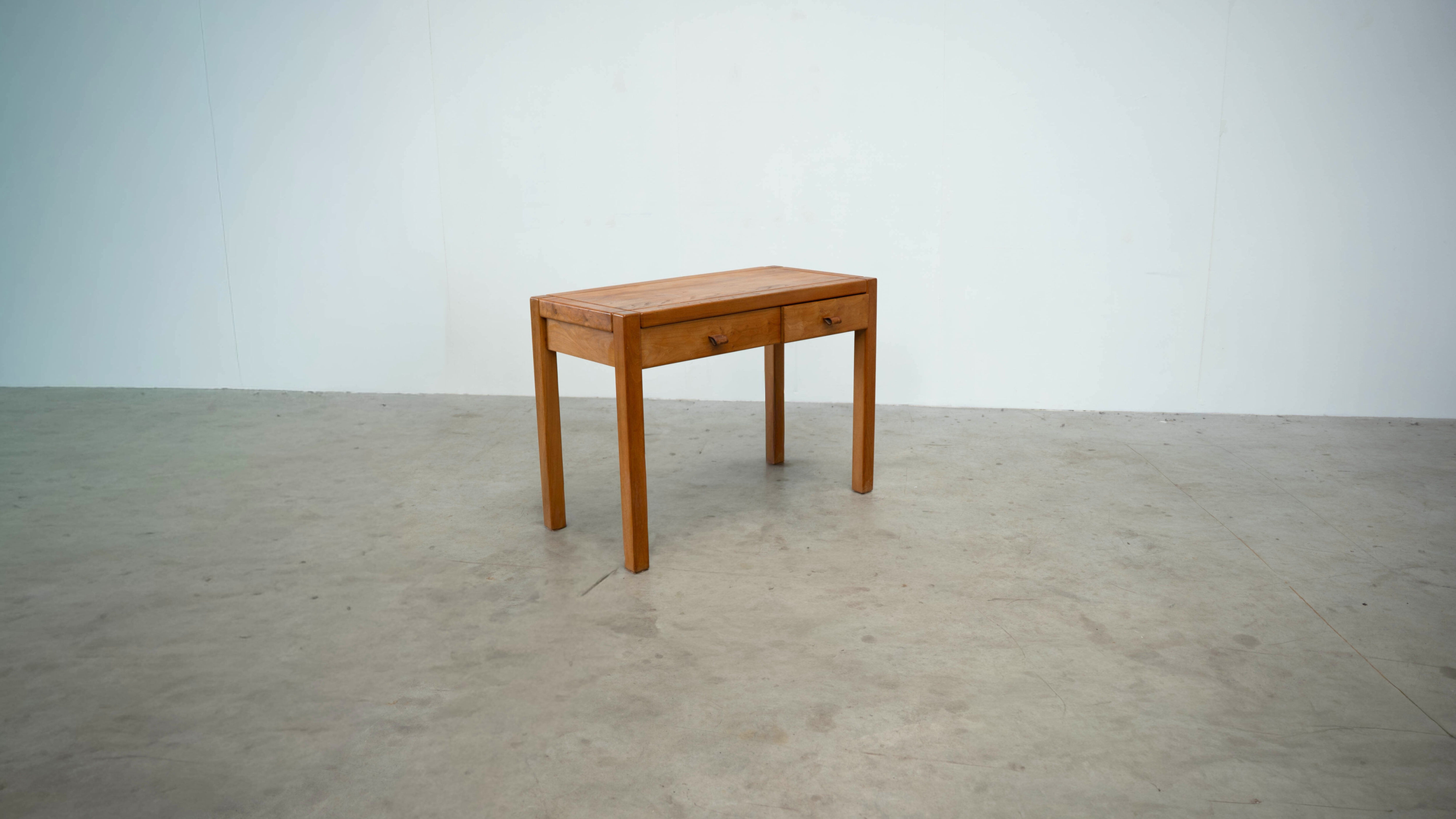 Solid elm desk by Roland Haeusler for Maison Regain