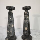 Pair of Art Deco marble columns 1900
