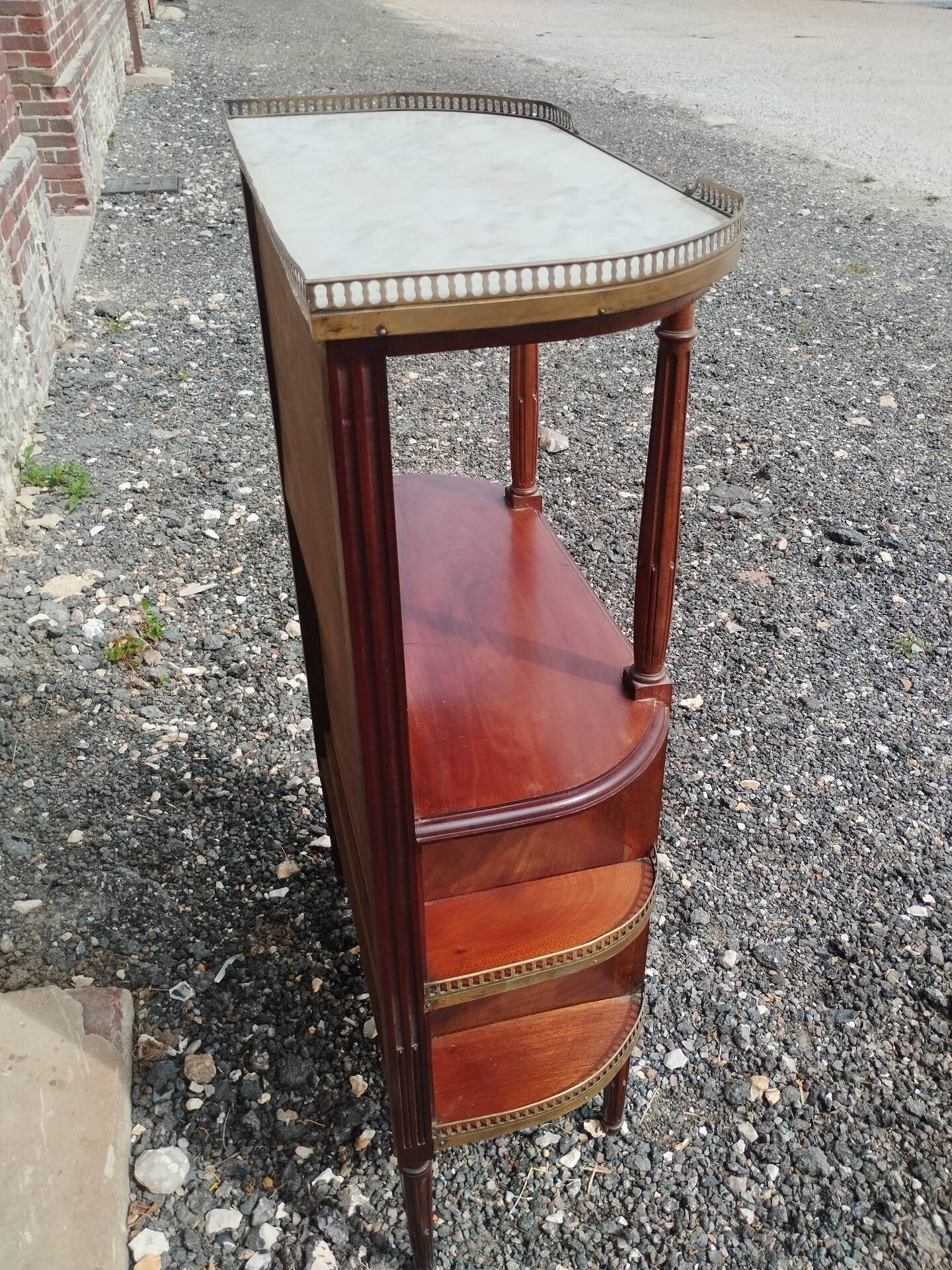 Antique Louis XVI style commode with marble top.