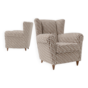 Paire de fauteuils italiens - tissu