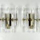 Sciolari, set of two large sconces in glass and gilded brass. Italy 1970s
