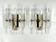Sciolari, set of two large sconces in glass and gilded brass. Italy 1970s