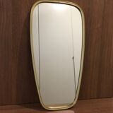 Mid-century wall mirror with brass frame 1960s 60x32cm
