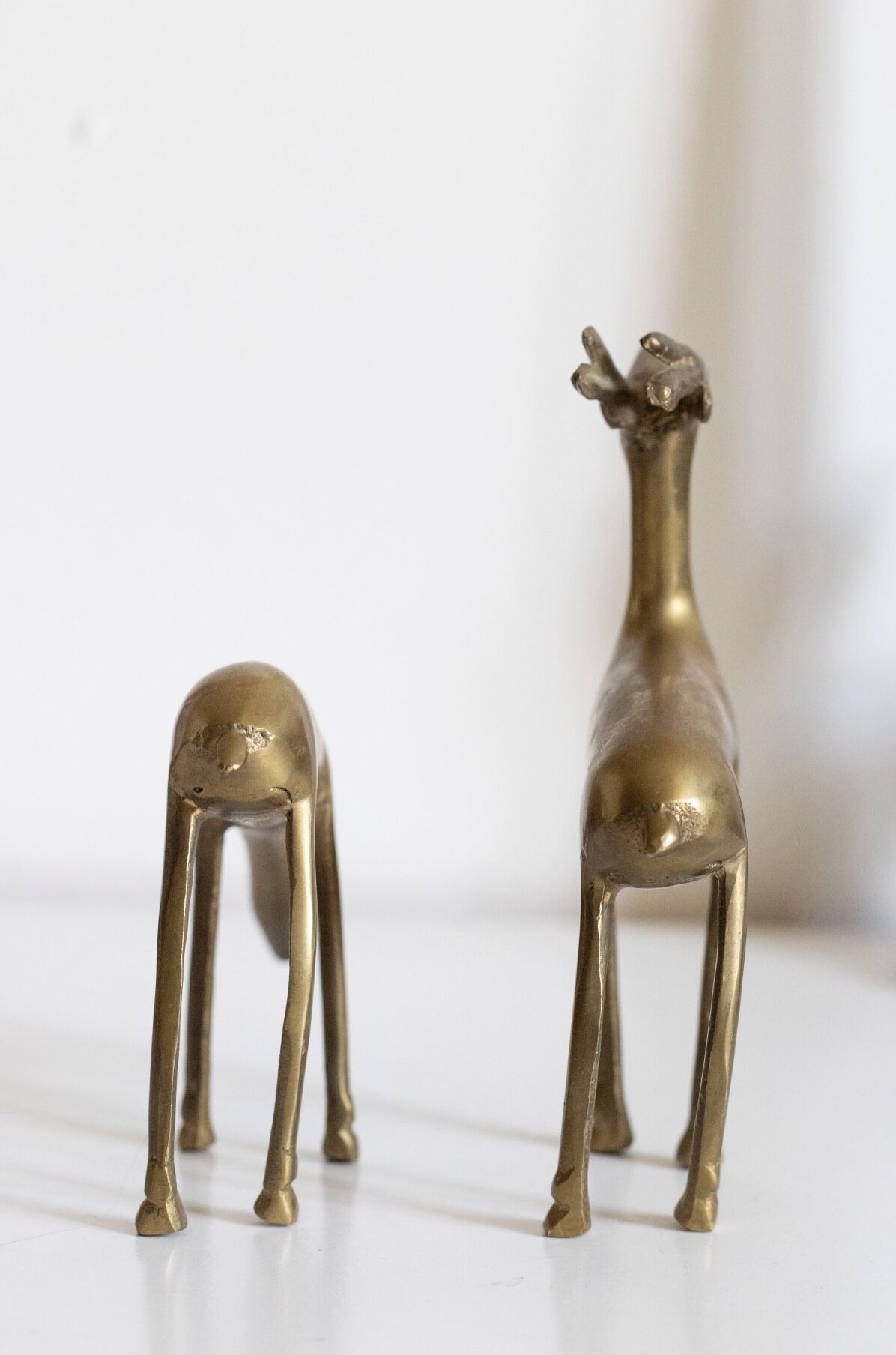 Vintage brass deer and doe