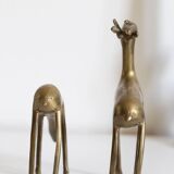 Vintage brass deer and doe