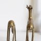Cerf et biche en laiton vintage