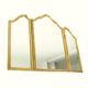 Vintage Triptych Mirror Gold Leaf Gilded Hollywood Regency 86cm