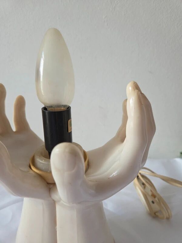 1980s wall lamp vintage ceramic and plastic wall lamp