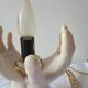 1980s wall lamp vintage ceramic and plastic wall lamp