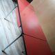 Table en formica rouge vintage
