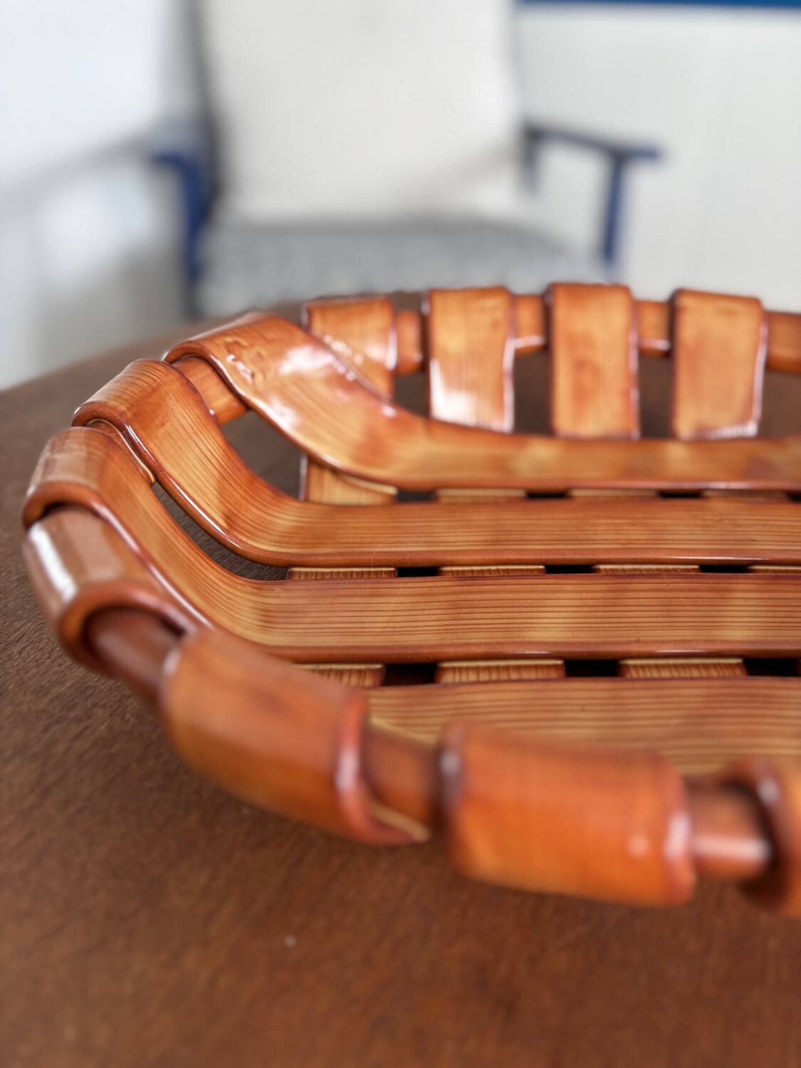 Italian woven ceramic fruit bowl, 1960