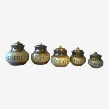 Real stoneware spice jars