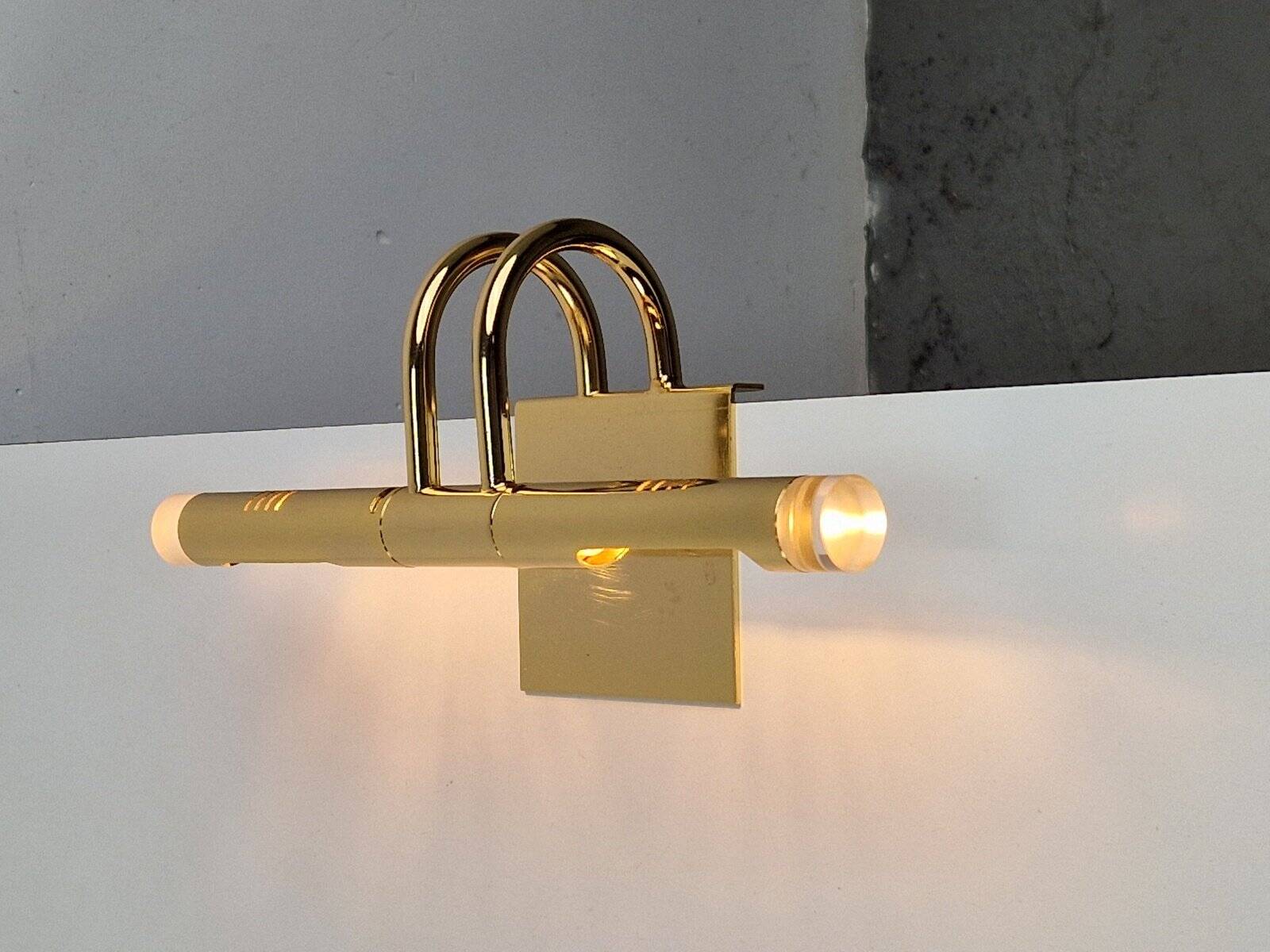 Regency Brass Acrylic Cabinet Lamp by Lumina, 1980s, Set of 3