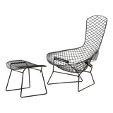 Bird chair and ottoman by Harry Bertoia for Knoll, Set of 2