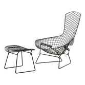 Bird chair and ottoman by Harry Bertoia for Knoll, Set of 2