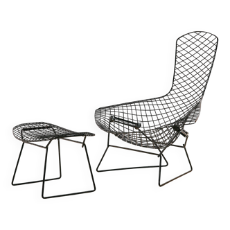 Fauteuil et ottoman Bird par Harry Bertoia pour Knoll, lot de 2