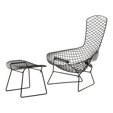 Bird chair and ottoman by Harry Bertoia for Knoll, Set of 2