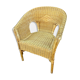 Vintage rattan gondola armchair 1980s