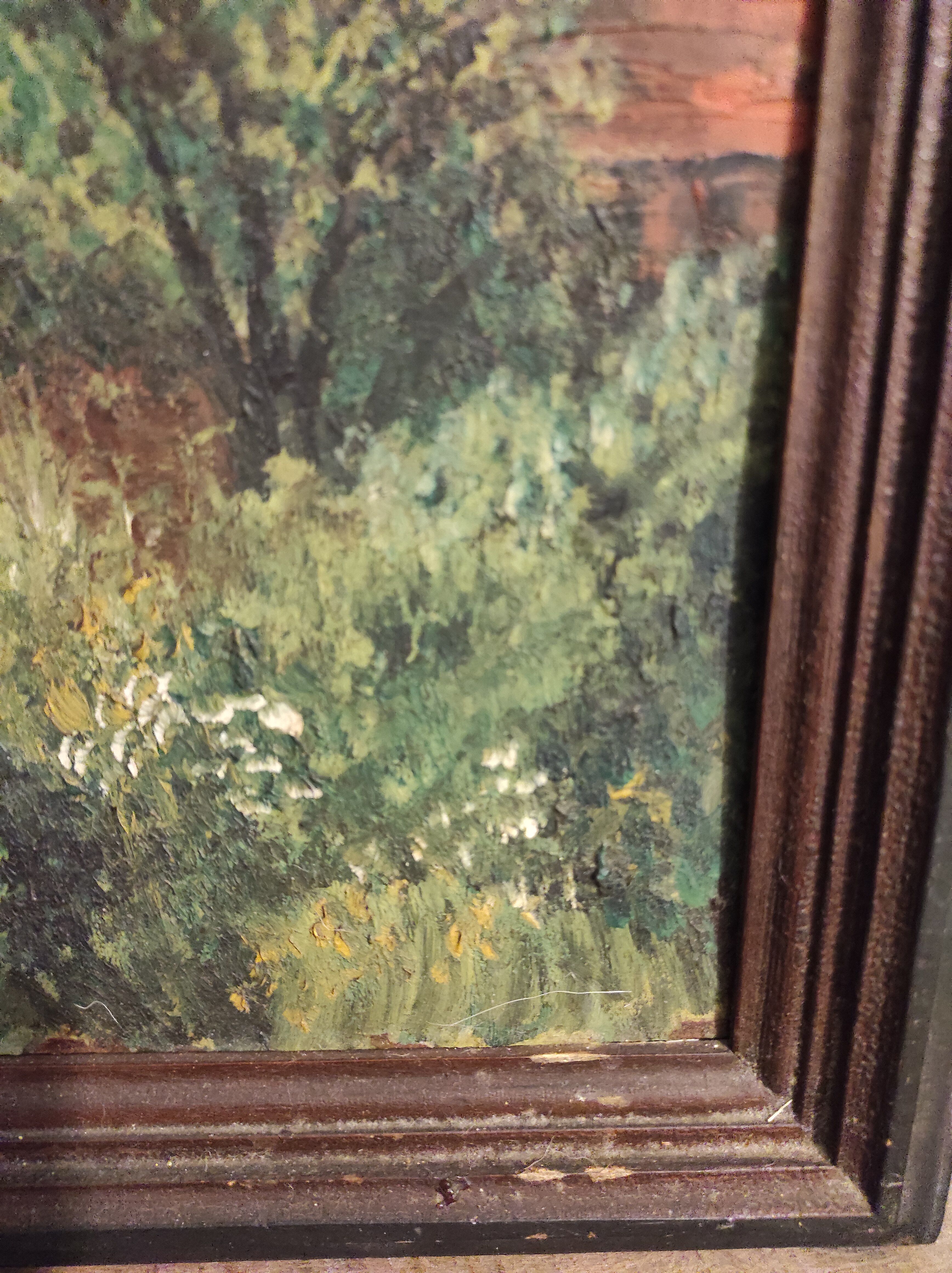 French vintage oil painting, signed Deputy