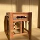 Vintage bamboo stool or side table – Handmade mid-