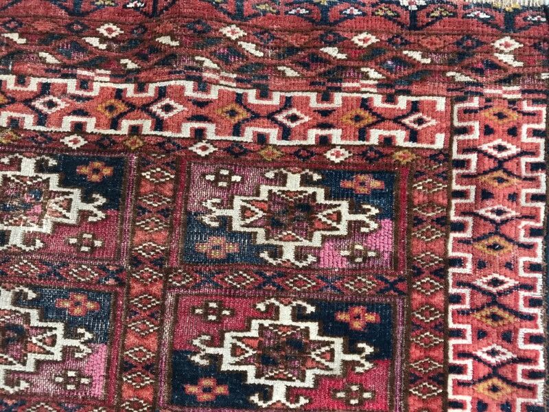 Saddle Tekke Bokhara rug old handmade 64 X 107 CM