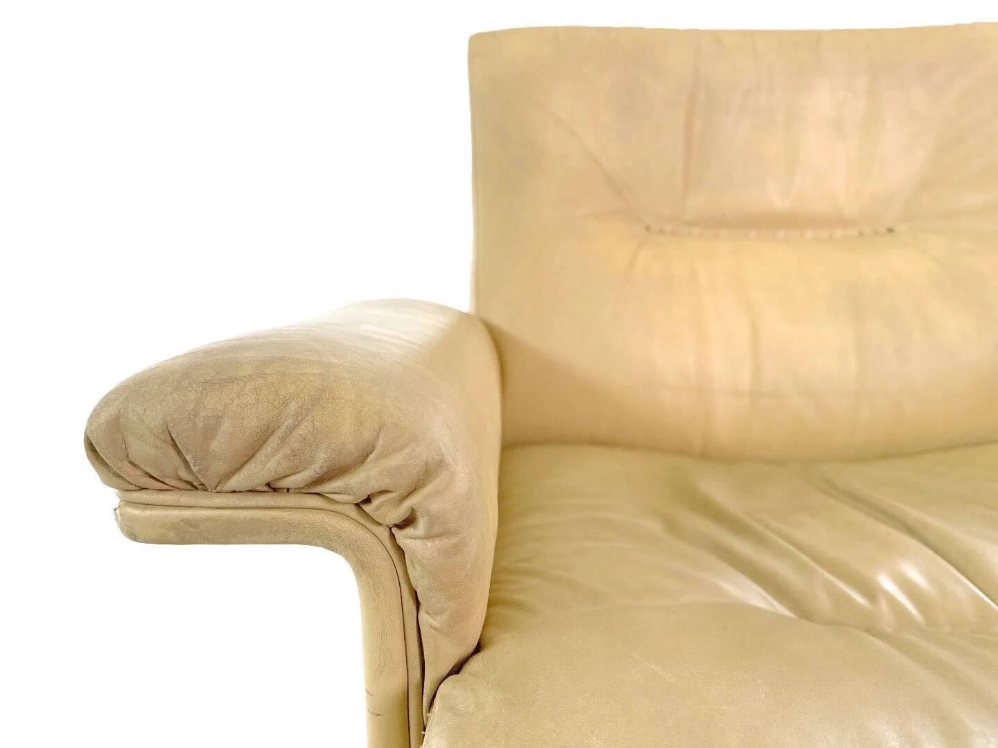 Fauteuil De Sede DS-35 en cuir crème, Suisse années 1970