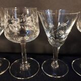 6 verres à porto ciselés