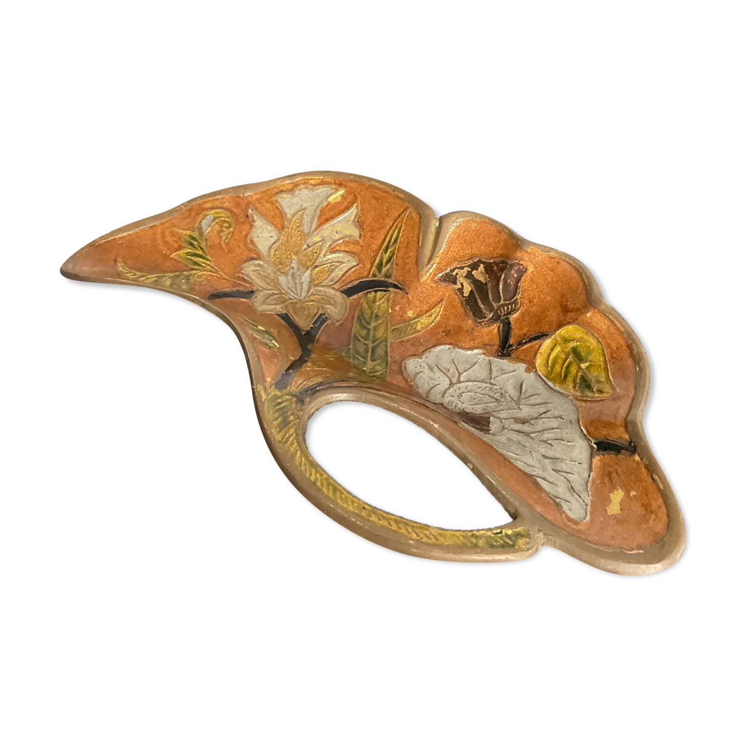 Art nouveau bronze trinket bowl