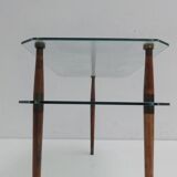 Table low vintage two-story glass 1950 s