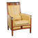 Art Deco armchair in yellow leather with high back