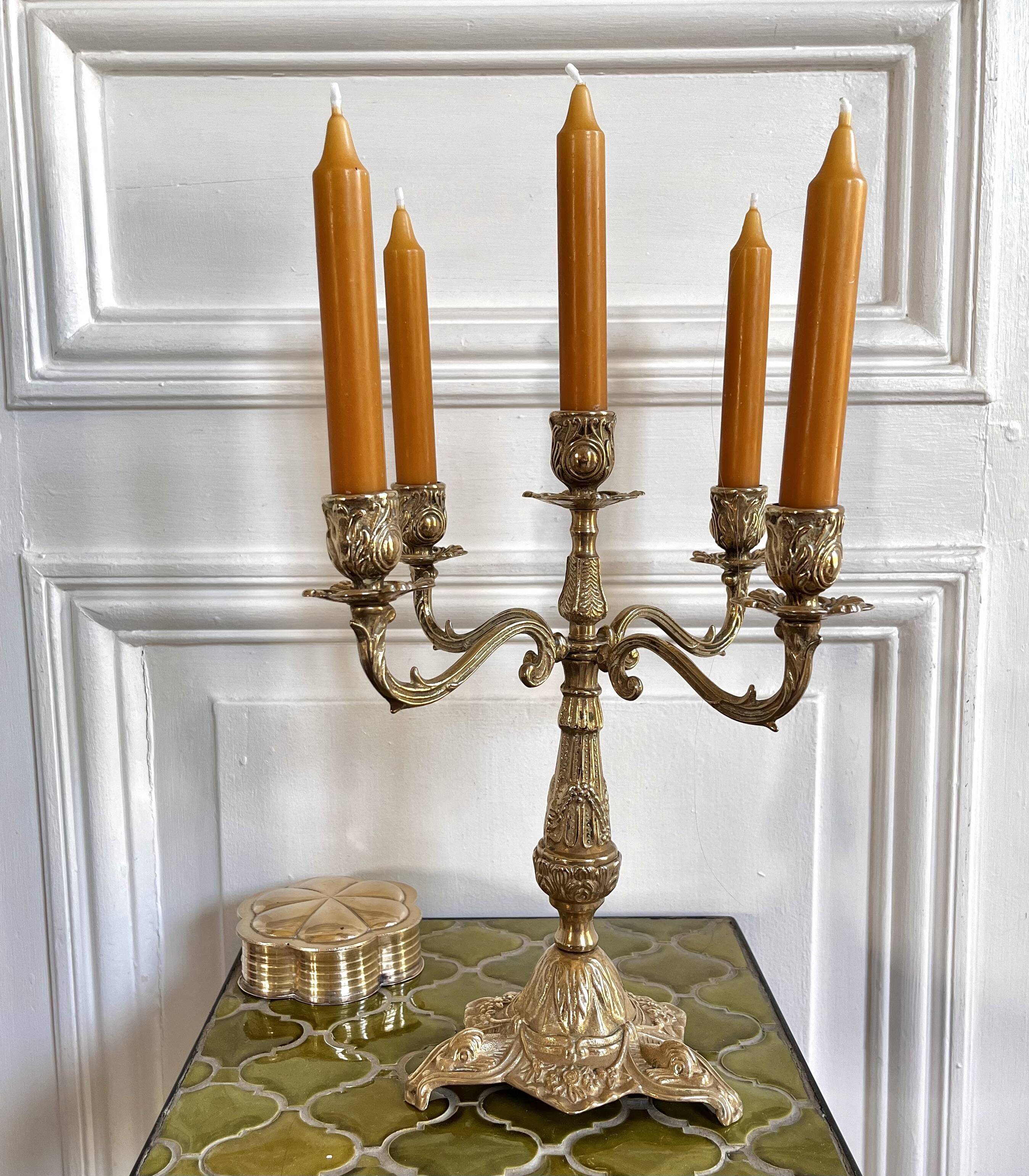 5-light gold candlestick holder
