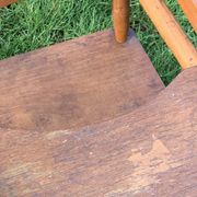 Chaise haute pour poupées en bois vintage