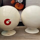 Pair of vintage space age ball chairs