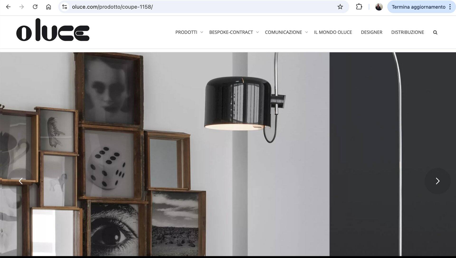 Wall lamp Coupé by Joe Colombo for Oluce, 1960s