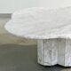 Italian postmodern scalloped Carrara marble coffee table, 1980s