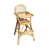 Chaise haute pour enfant en rotin