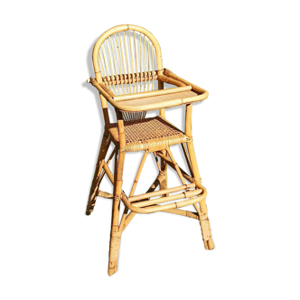 High chair for children in rattan
