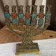 Seven-branched candelabrum, Judeo-Christian, brass and enamel