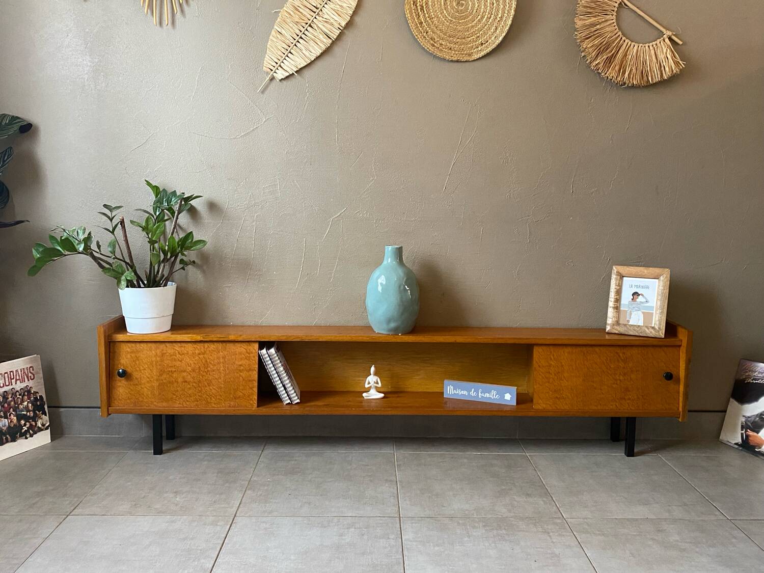 Vintage wooden sideboard from the 1960s (shallow)