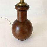 Wooden lamp, fabric cable, cotton lampshade