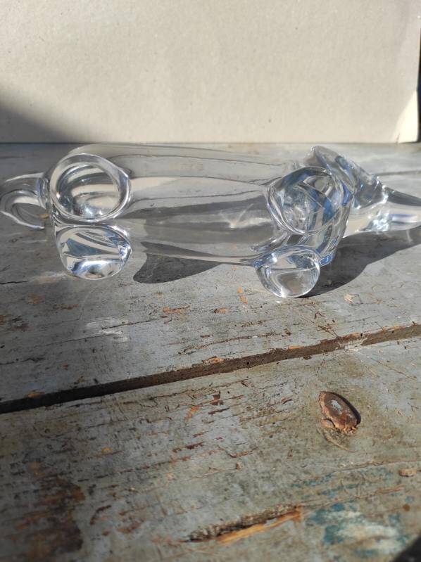 Crystal art dachshund dog tray Vannes Le Chatel