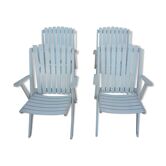 Quatre fauteuils bois vintage pliable