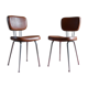 Paire de chaises métal et simili cuir