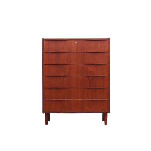 Teak chest of drawers, Danish design, 1970s, made in Denmark