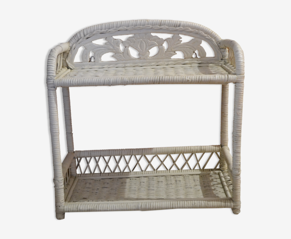 Etagère en rotin blanc