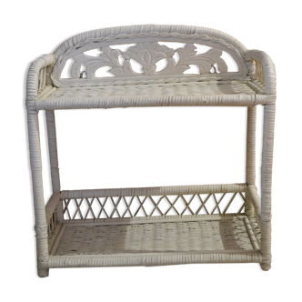 White rattan shelf