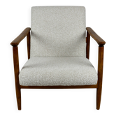 Fauteuil Boucle GFM-142 blanc ivoire attribué à Edmund Homa, années 1970